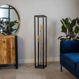 3 flame industrial look floor lamp