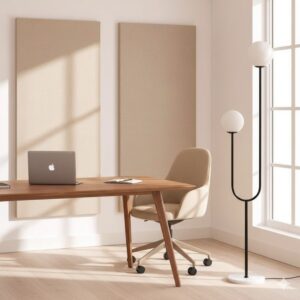 Home moonlight black colour metal and glass floor lamp