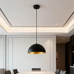 Home dome shape pendant light metallic black, ceiling pendant light with modern design